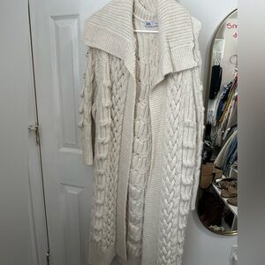 Zara Cream Cable Knit Cardigan